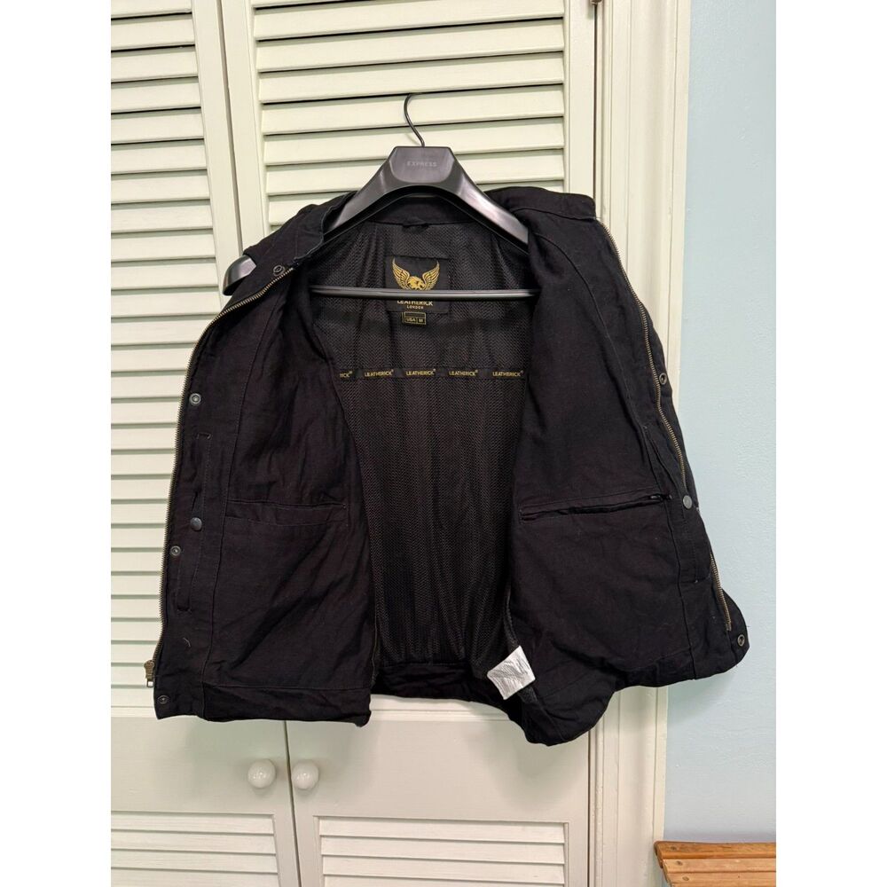 Leatherick London Mens M Black Motorcycle Biker Vest Utility Riding Moto
